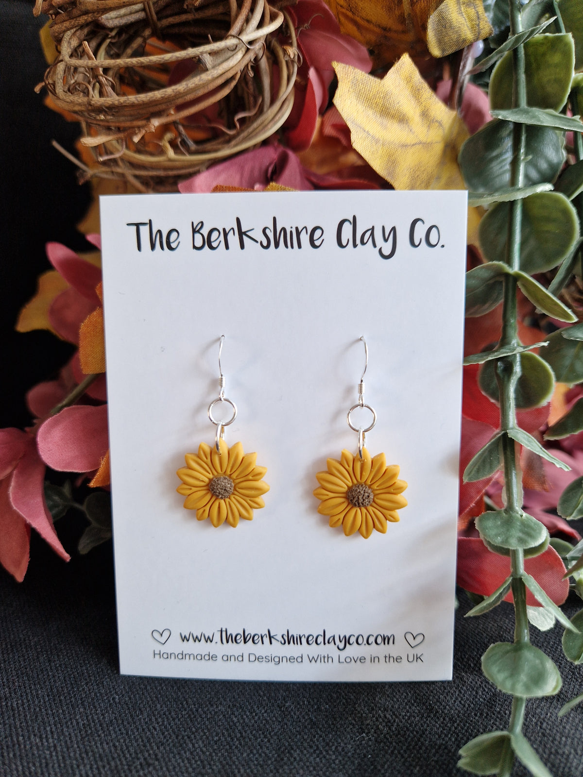 Small Sunflower Dangle Earrings