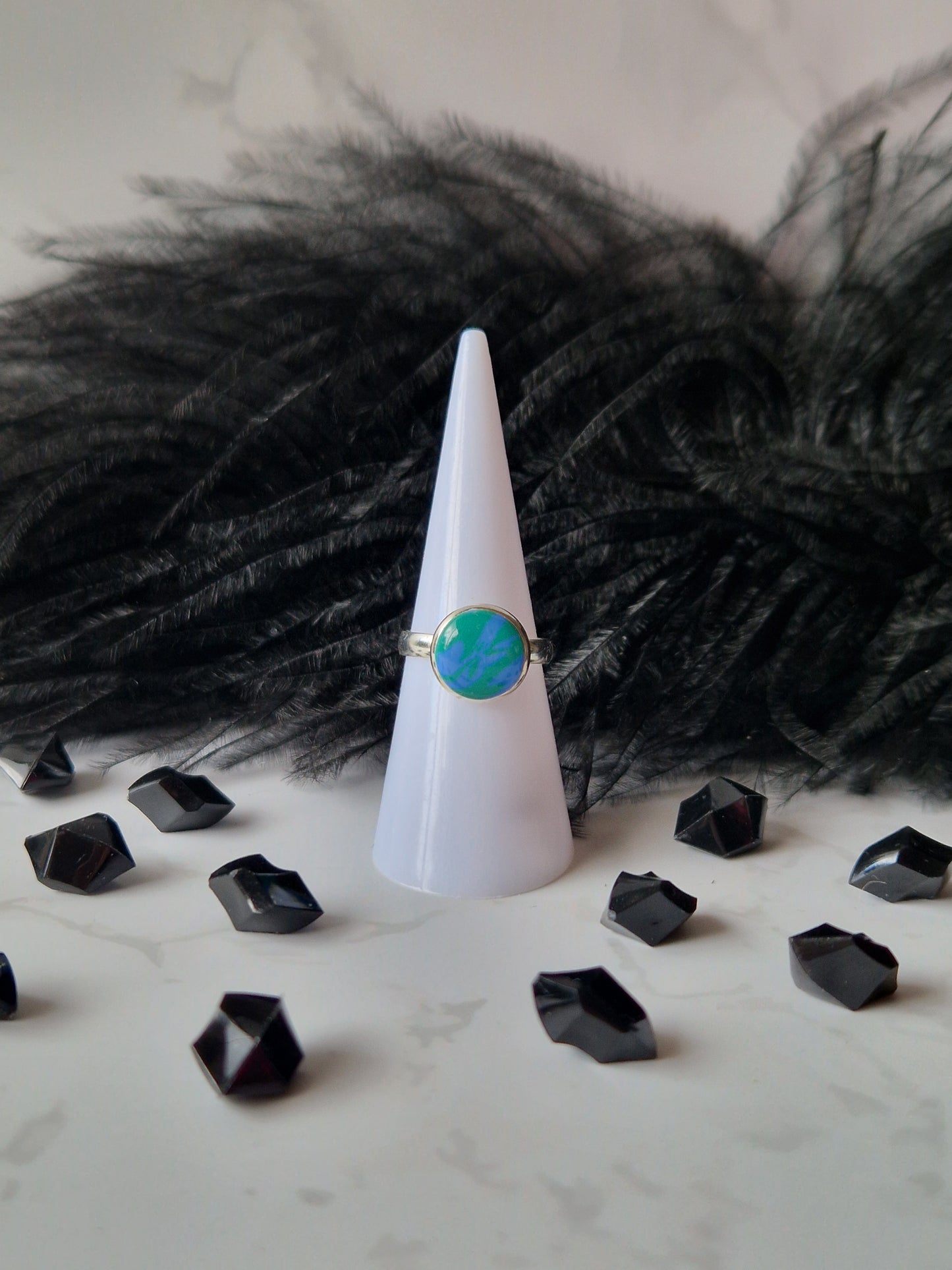 Blue and Green Adjustable Ring (Design 2)