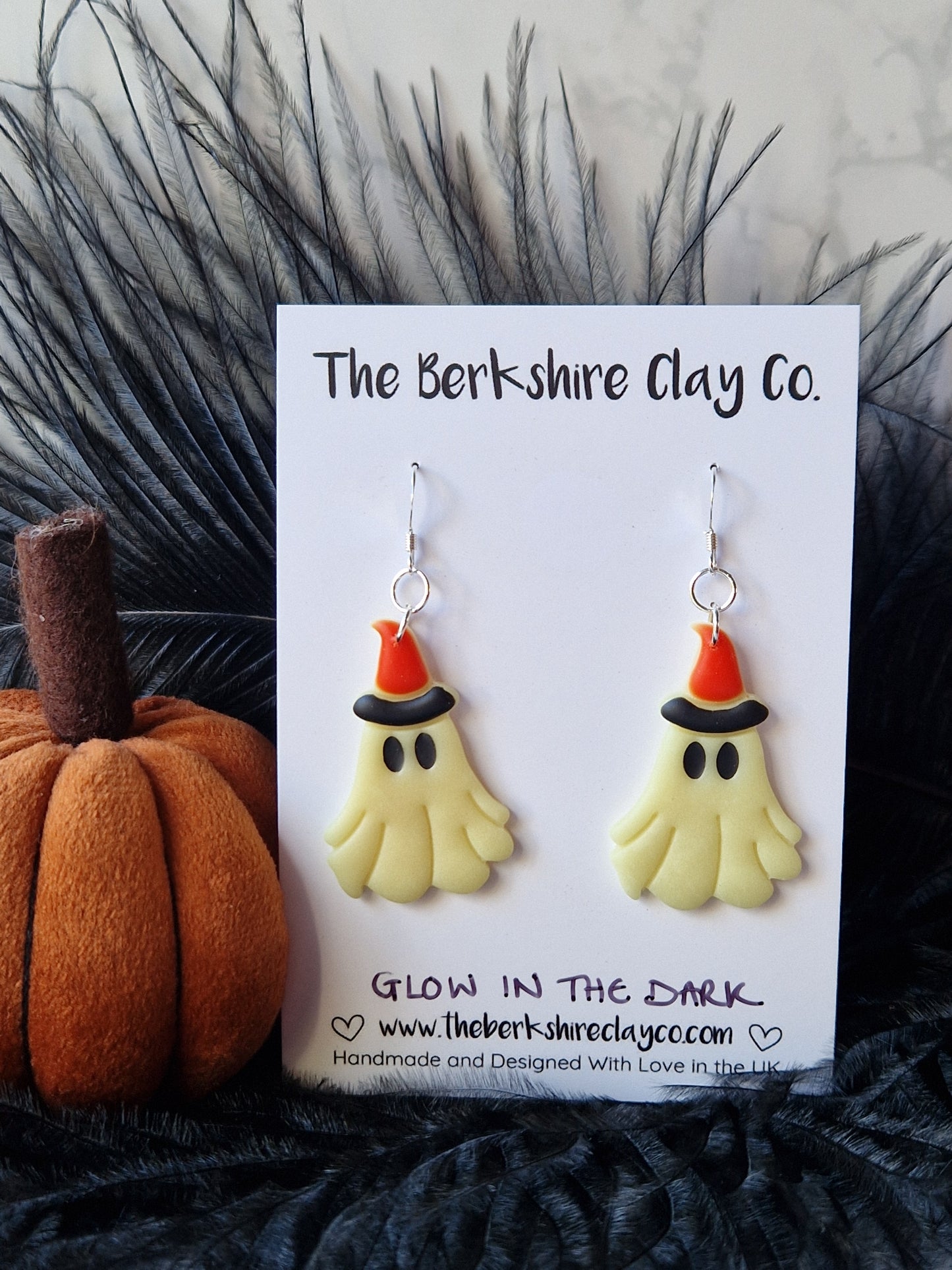 Glow In The Dark Ghostie Dangle Earrings