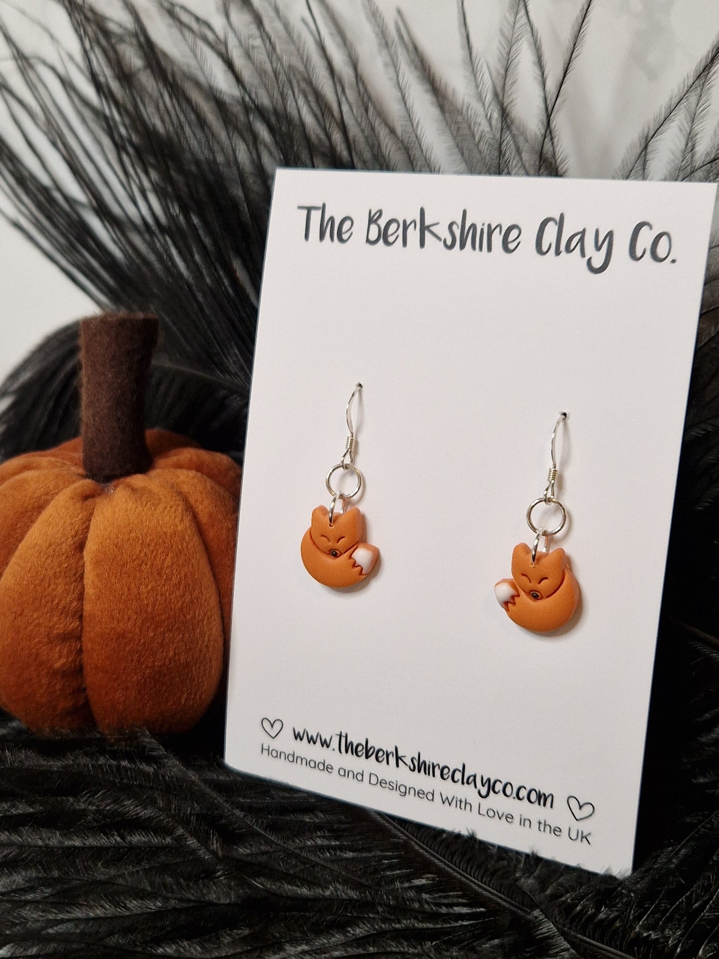 Small Curled Fox Dangle Earrings