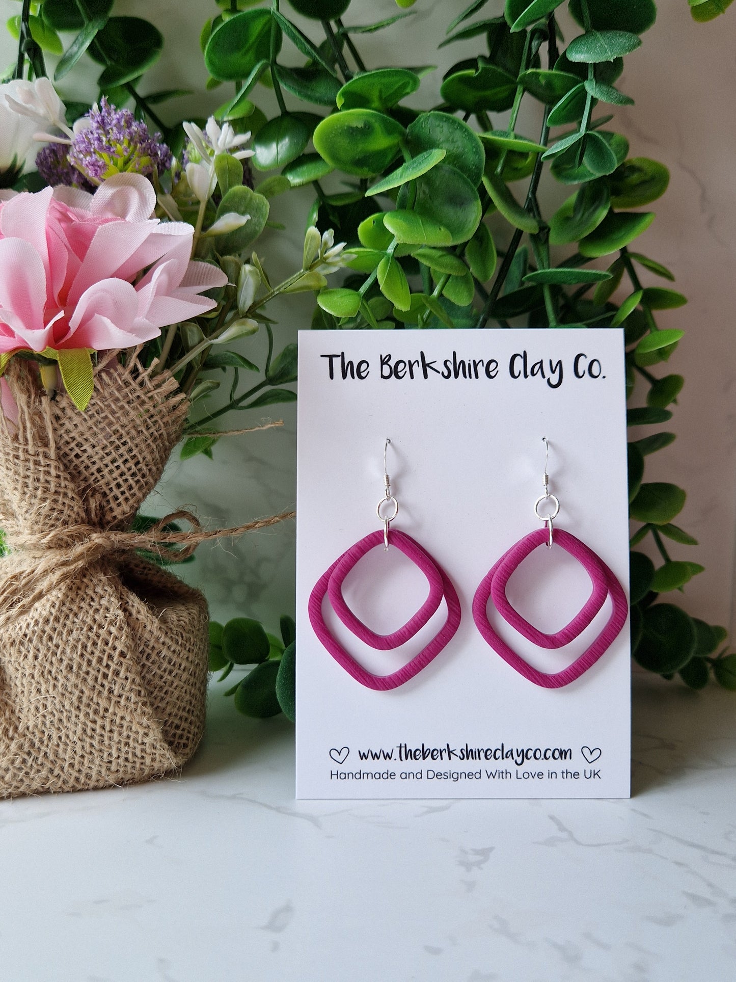 Turnip Square Layered Dangle Earrings