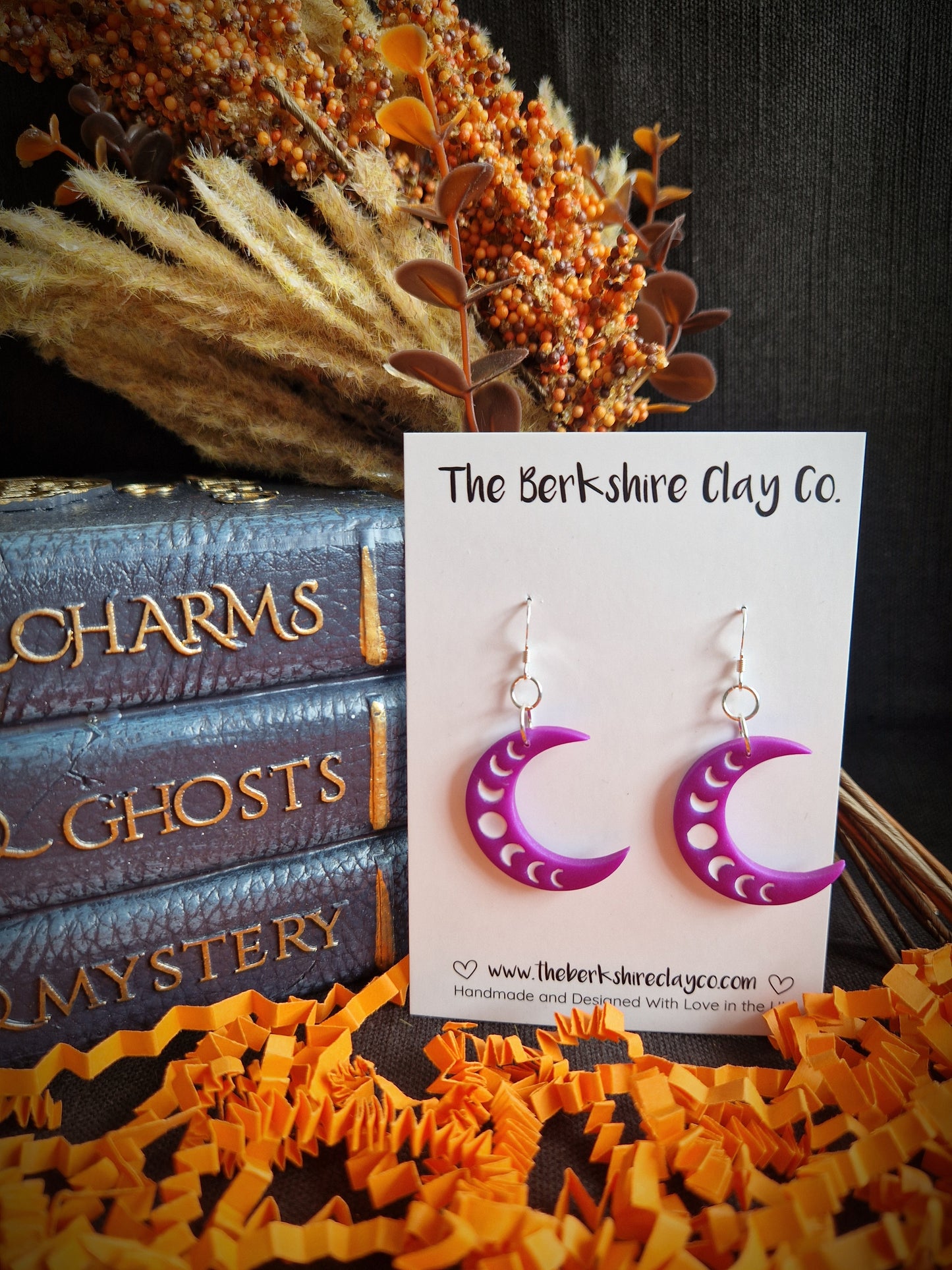 Large Moon & Phases Dangle Earrings