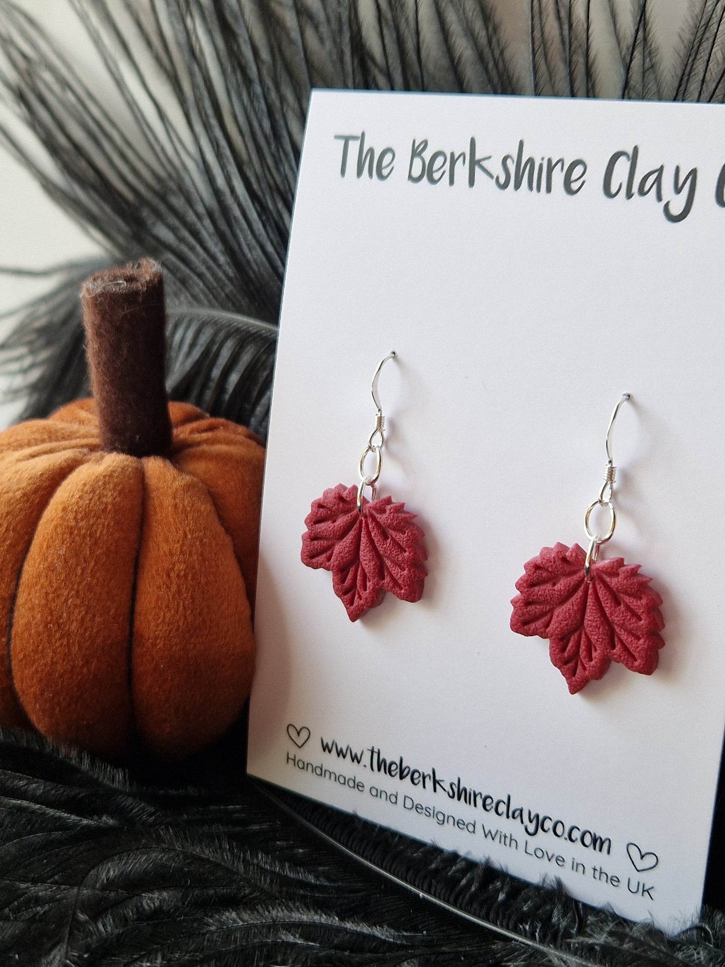 Cabernet Maple Leaf Dangle Earrings