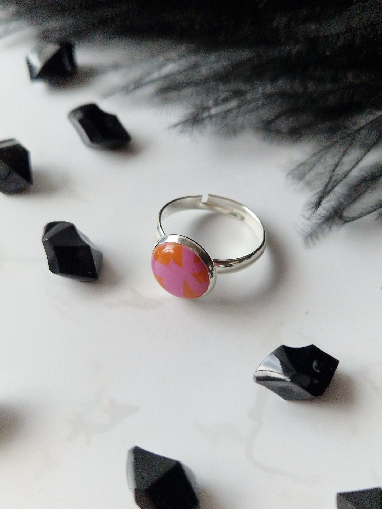 Orange and Pink Adjustable Ring (Design 2)