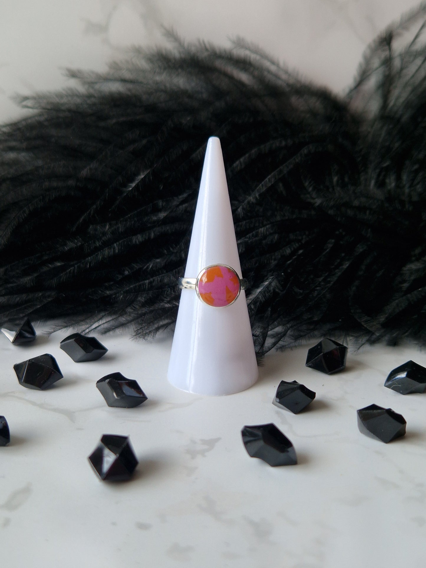 Orange and Pink Adjustable Ring (Design 2)