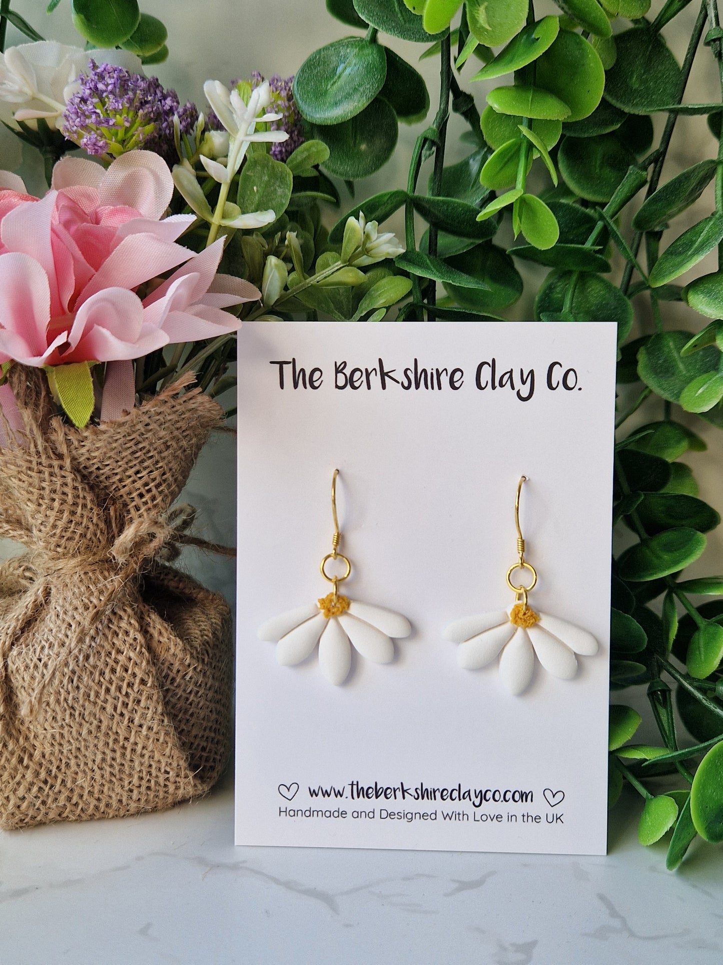 Half Daisy Dangle Earrings