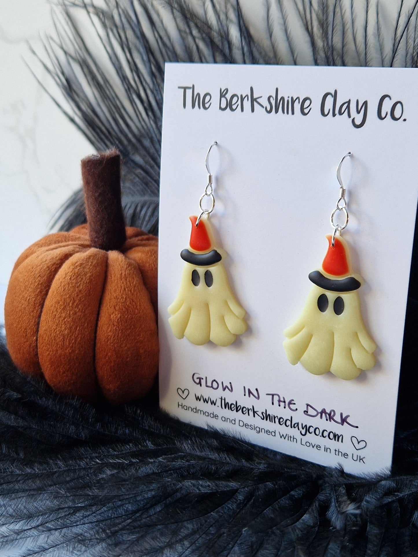 Glow In The Dark Ghostie Dangle Earrings