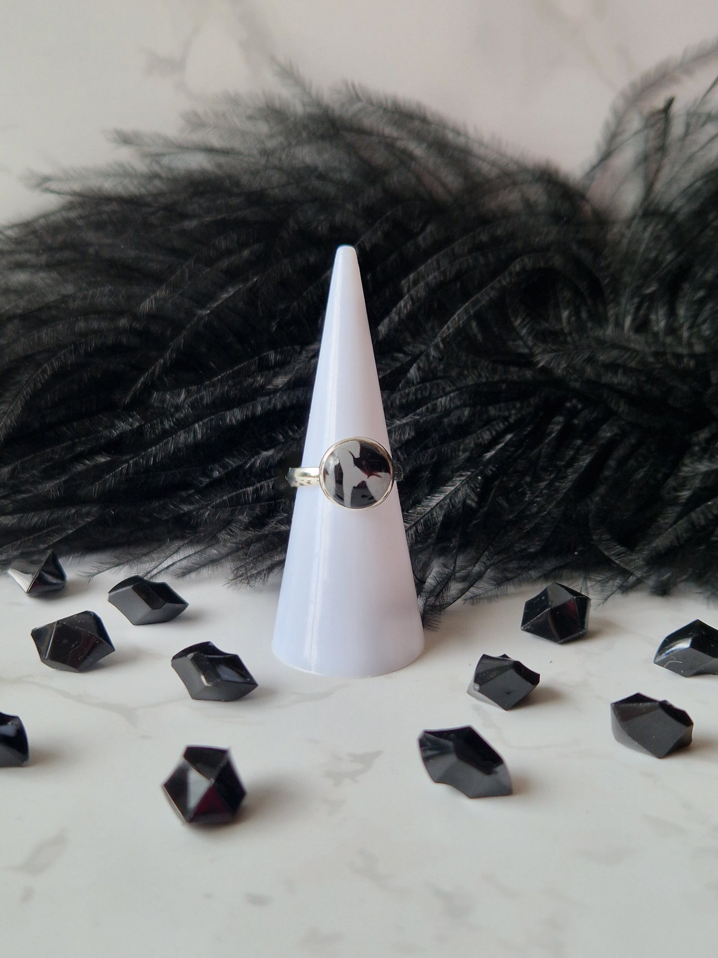 Black and Grey Adjustable Ring (Design 2)