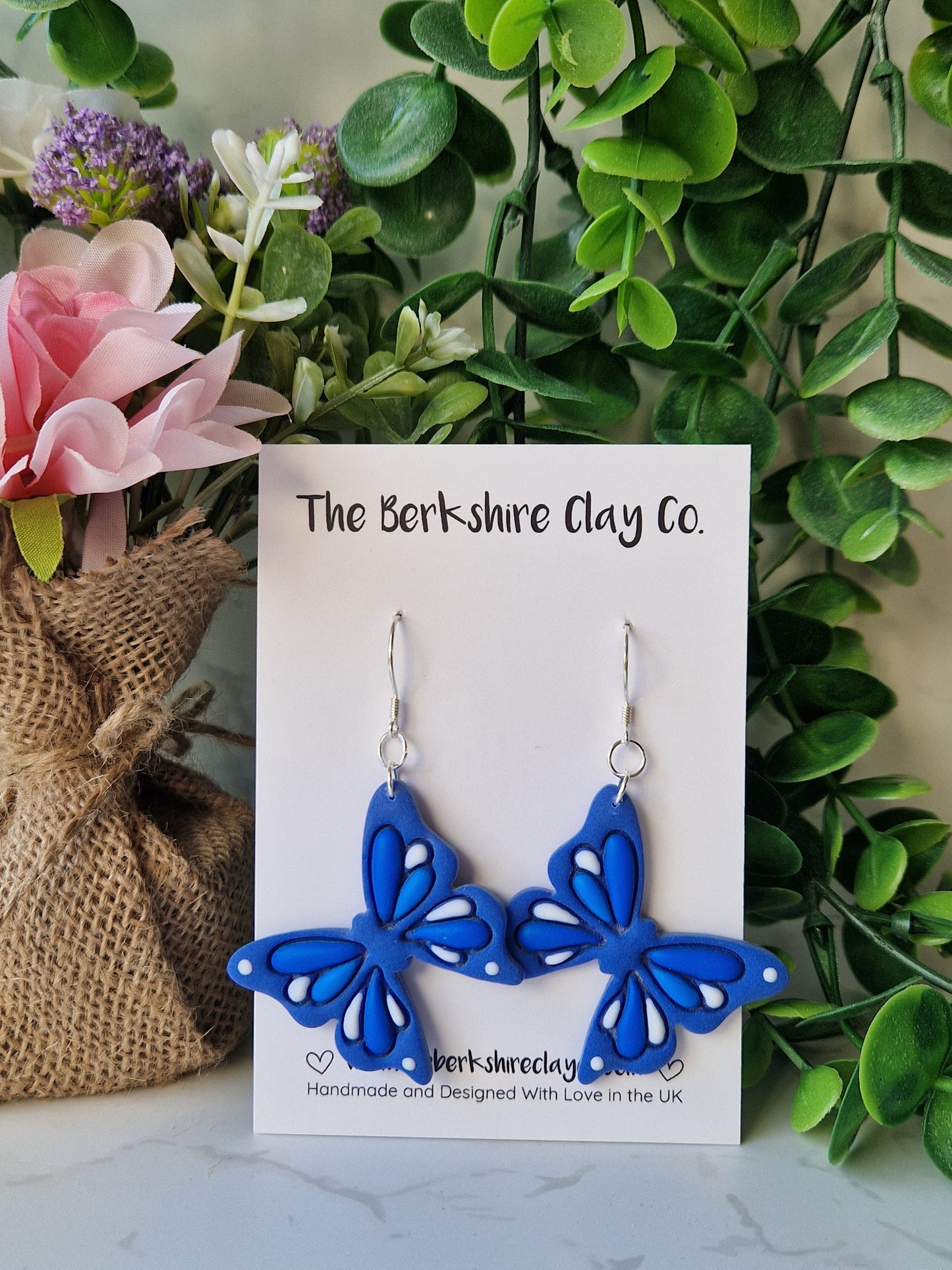 Blue Butterfly Dangle Earrings
