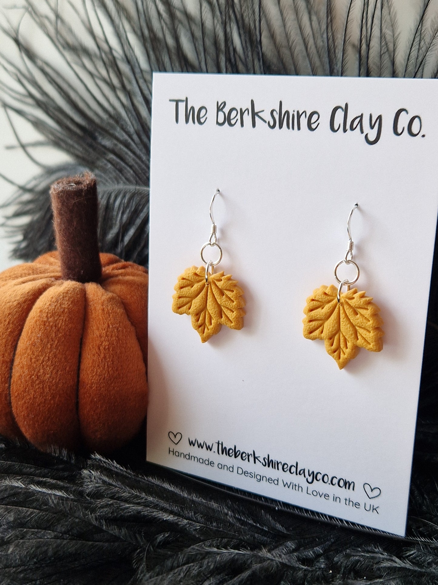 Yellow Maple Leaf Dangle Earrings