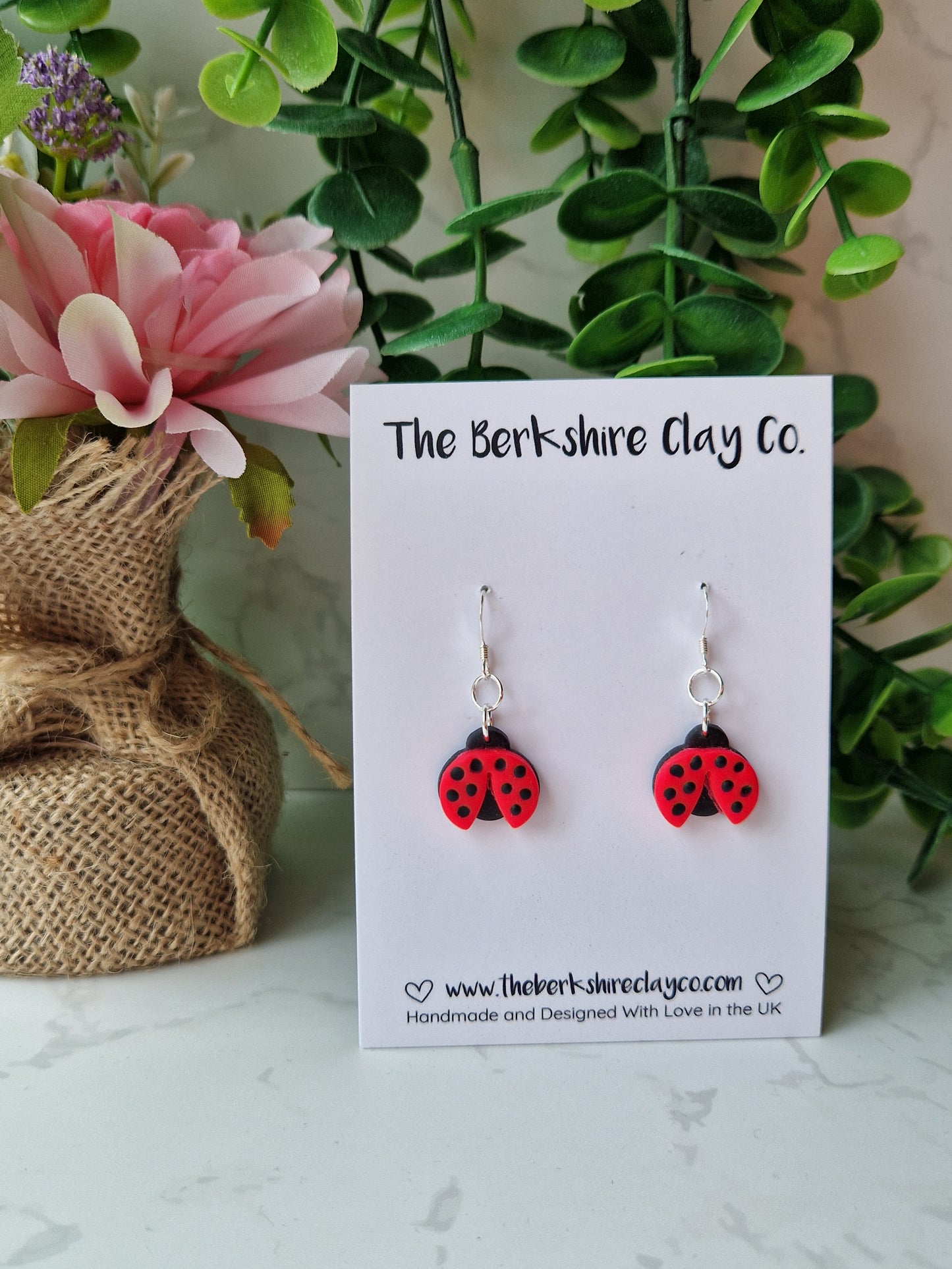 Small Ladybird Dangle Earrings