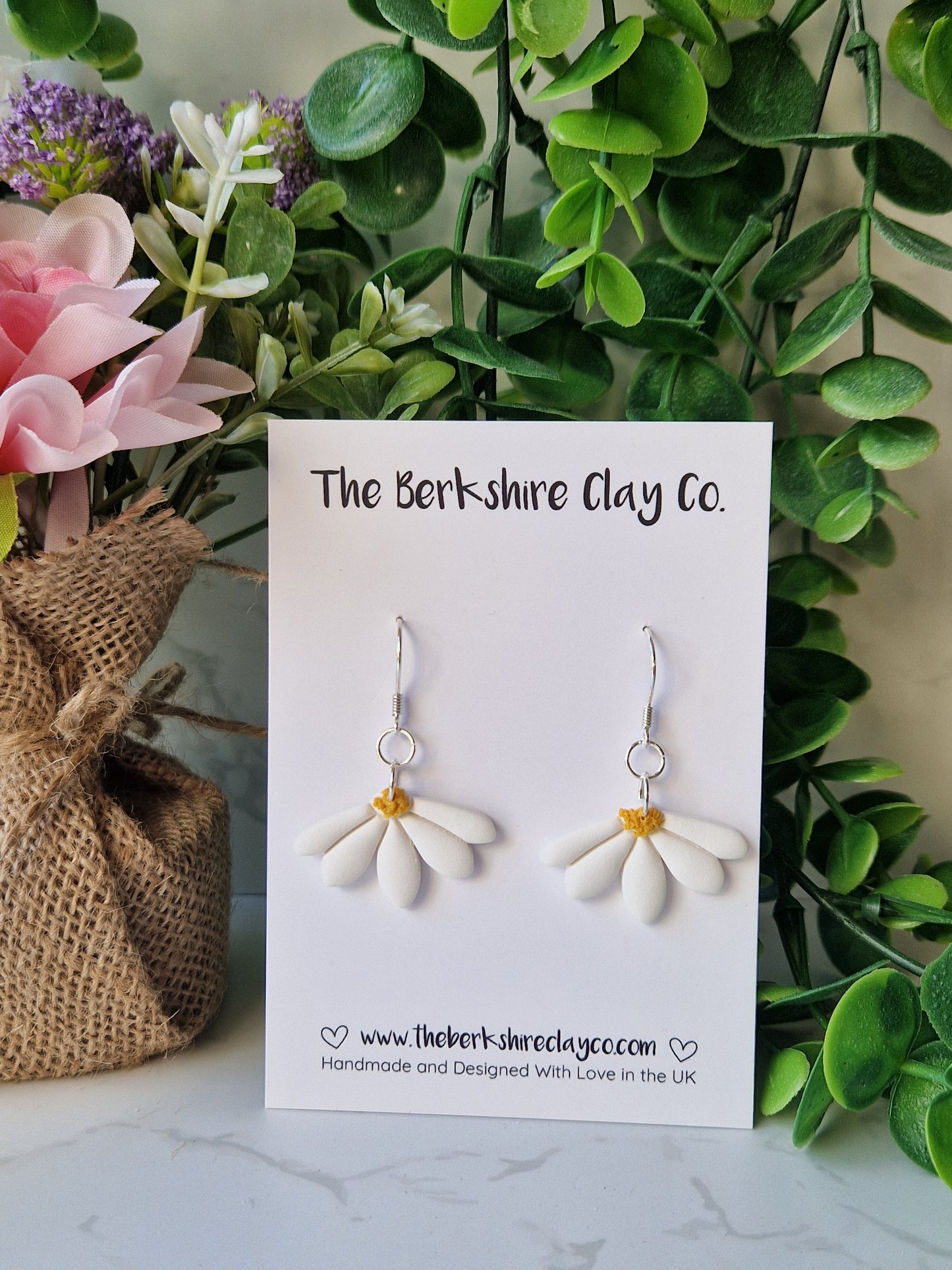 Half Daisy Dangle Earrings