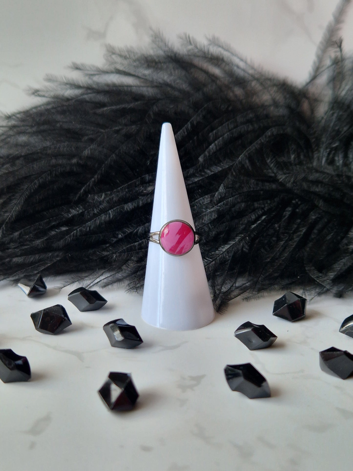 Light and Dark Pink Adjustable Ring