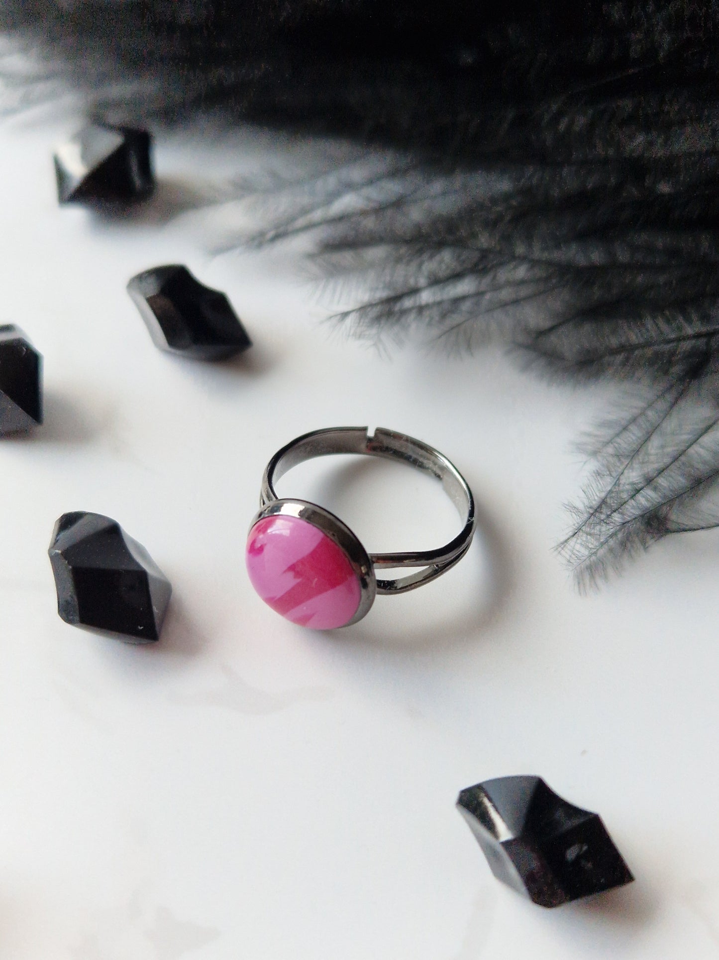 Light and Dark Pink Adjustable Ring