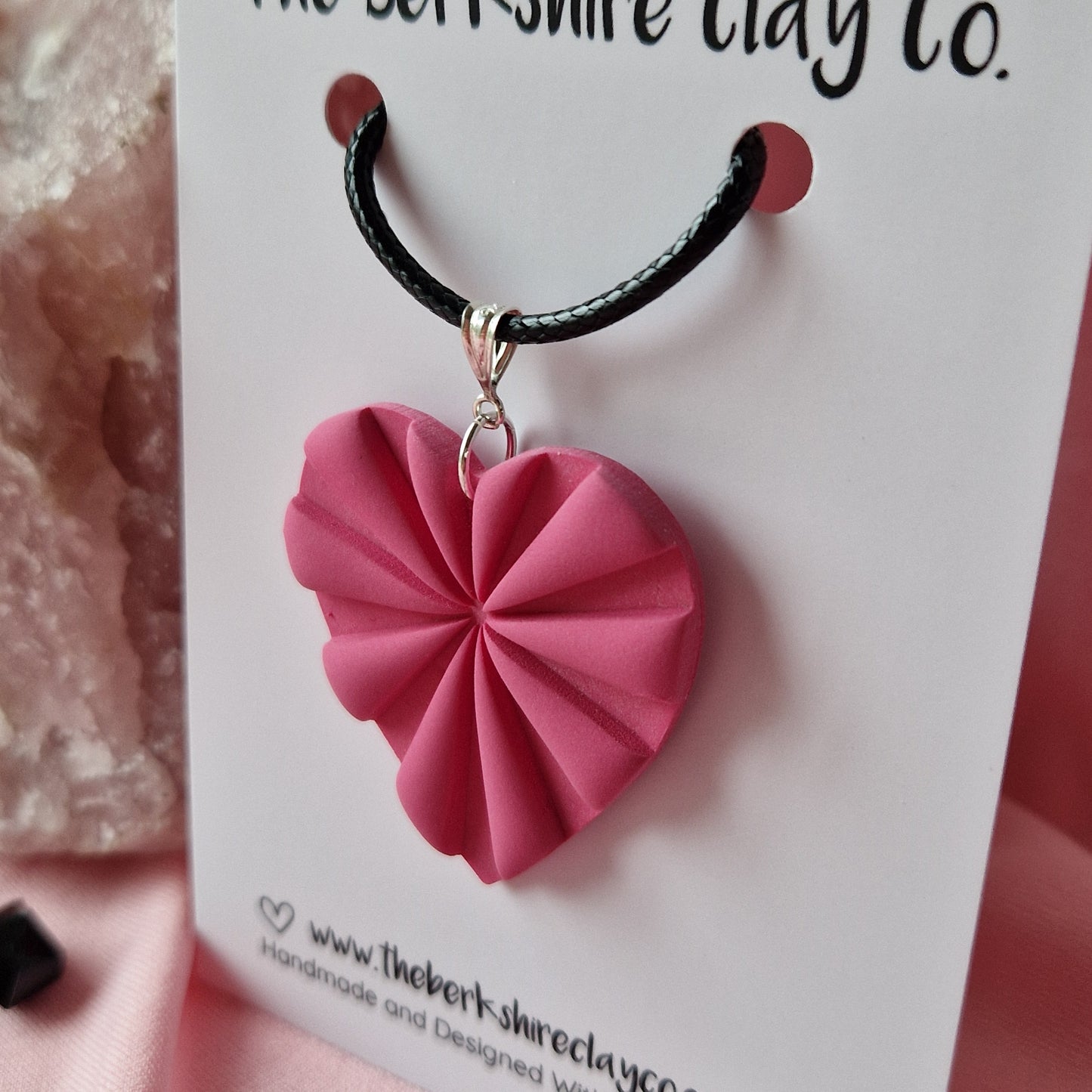 Pink Starburst Heart Necklace