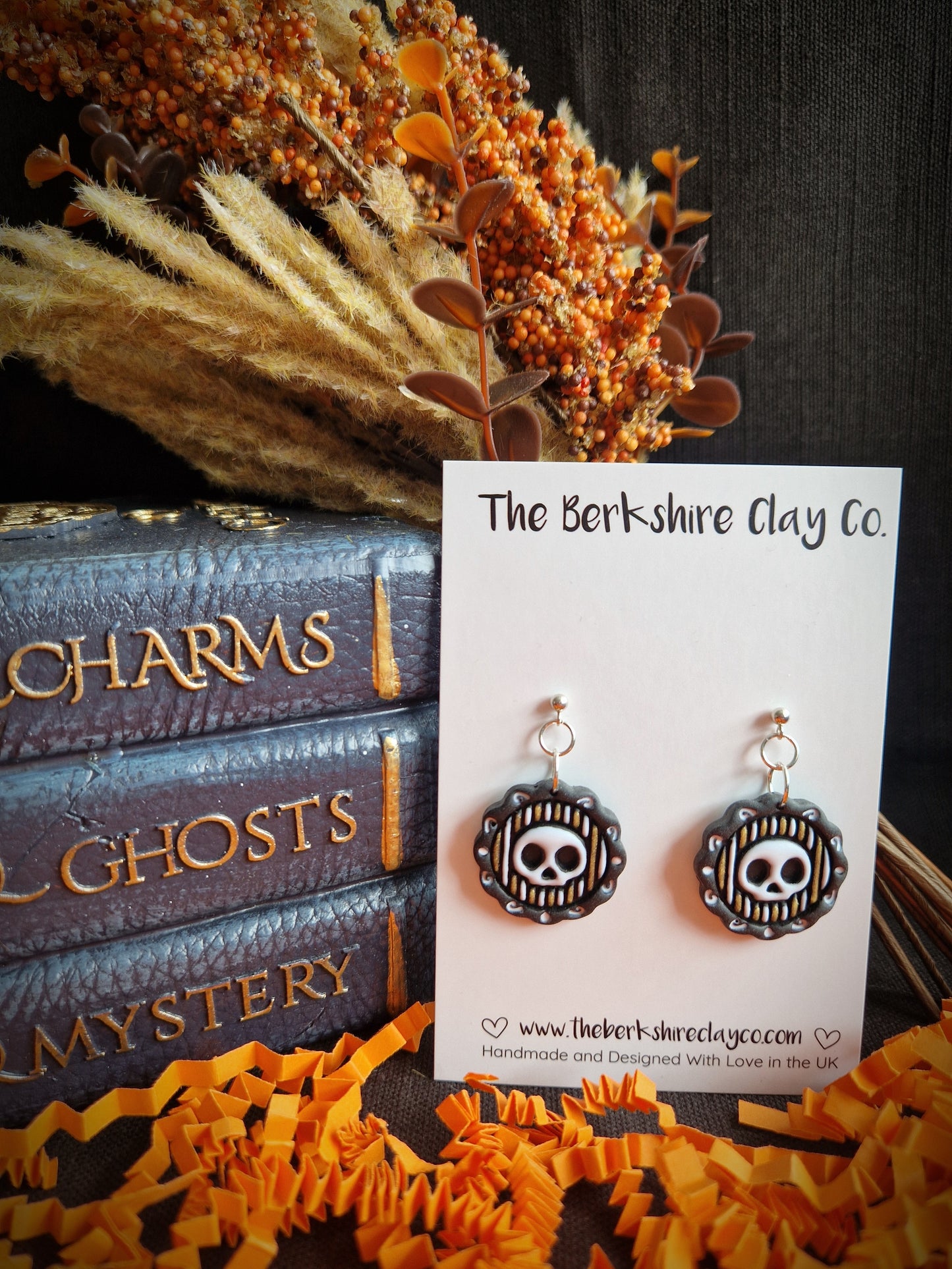Skull Charm Dangle Earrings