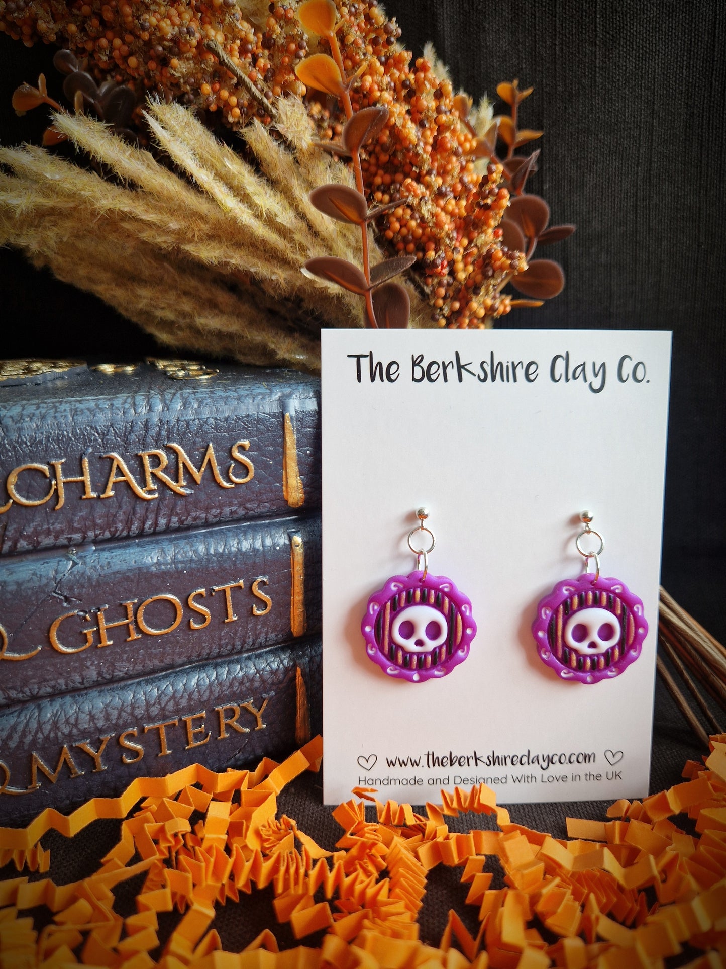 Skull Charm Dangle Earrings