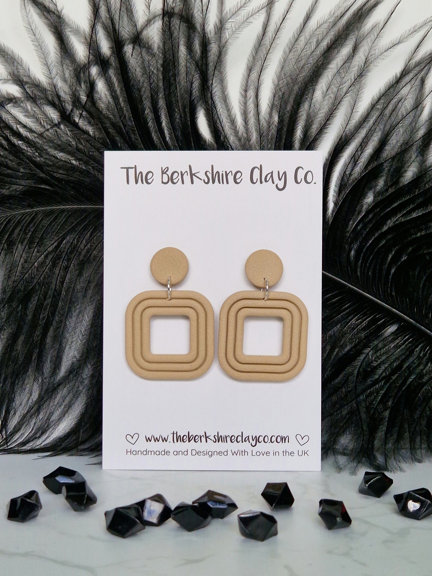 Nested Square Stud Dangle Earrings