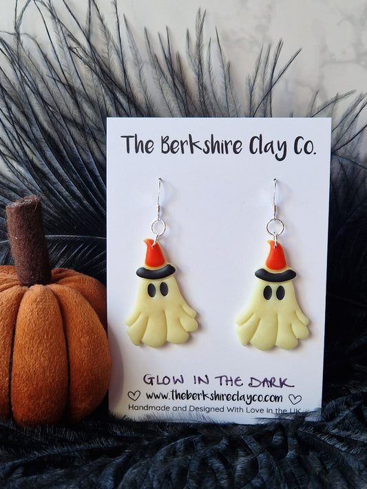 Glow In The Dark Ghostie Dangle Earrings