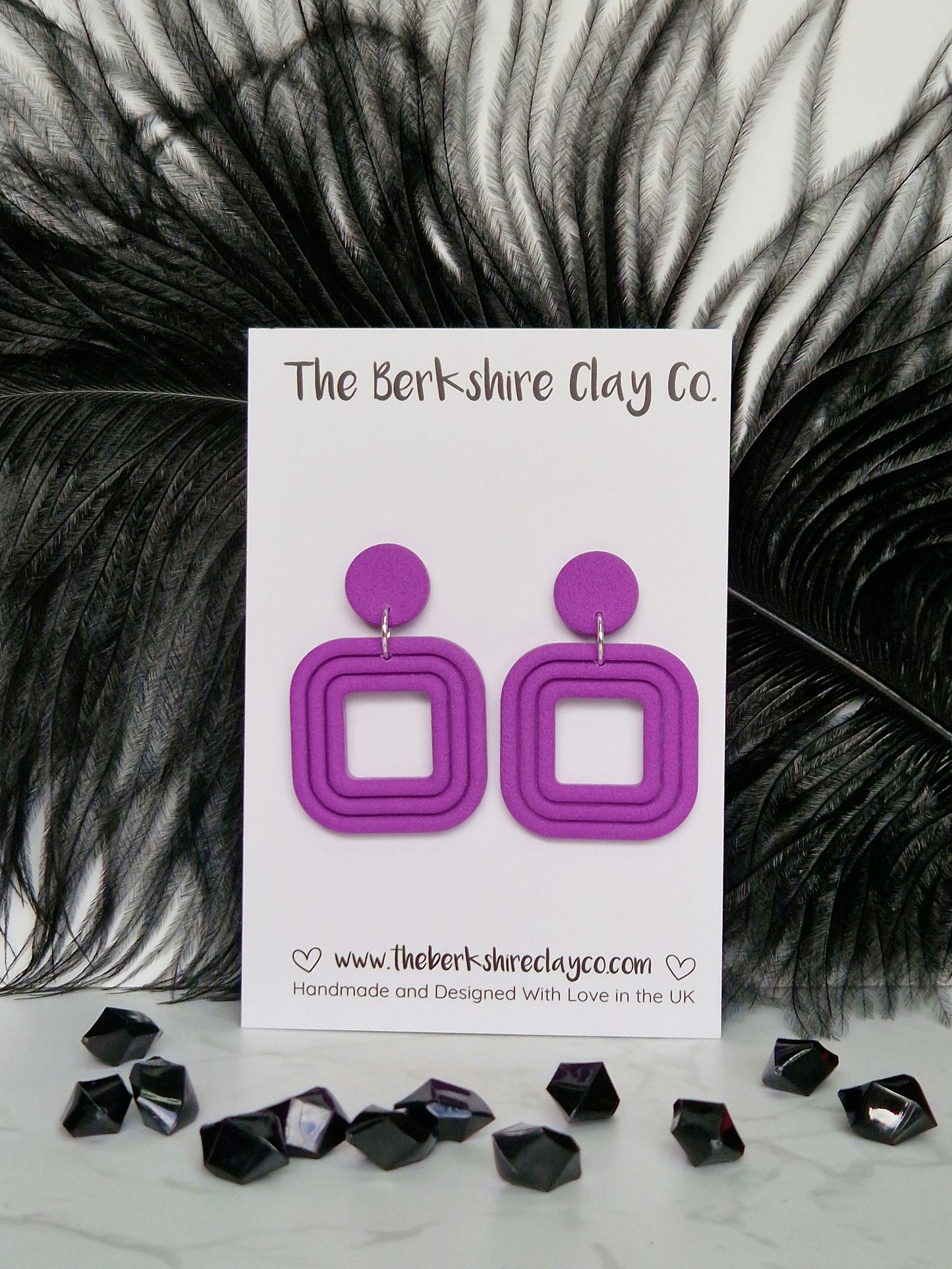 Nested Square Stud Dangle Earrings