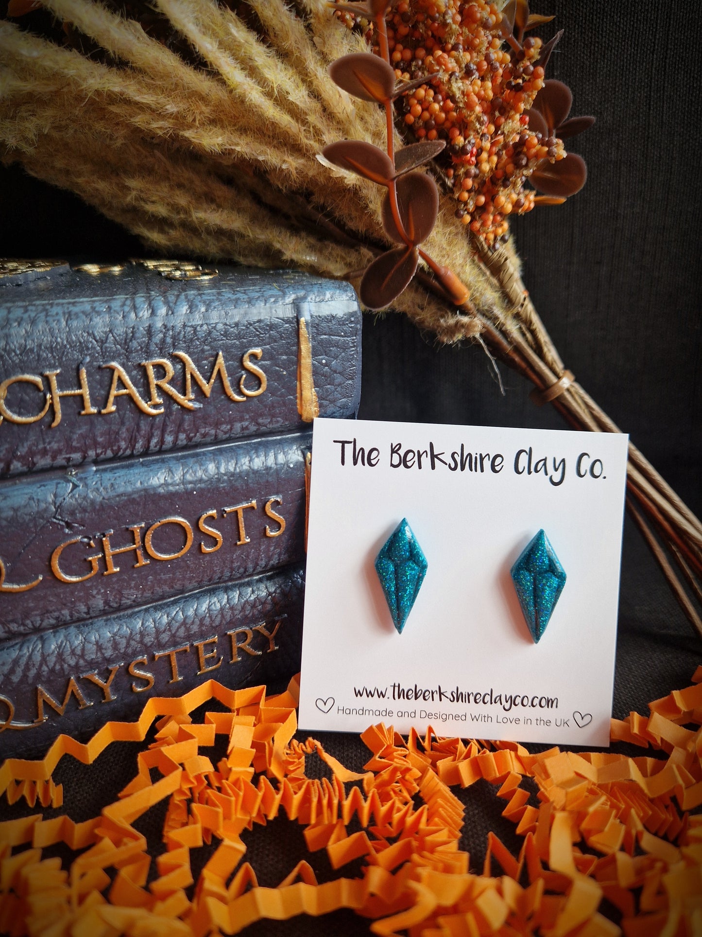 Teal Crystal Stud Earrings