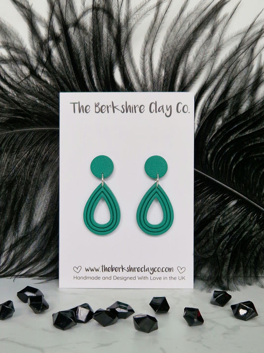 Nested Teadrop Stud Dangle Earrings