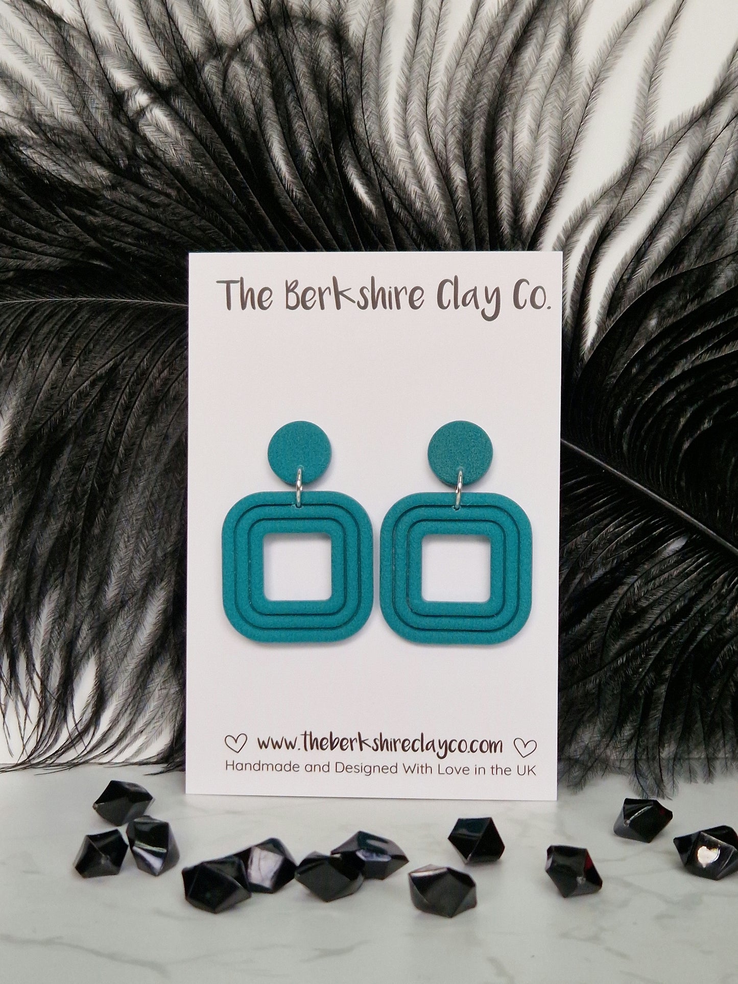 Nested Square Stud Dangle Earrings