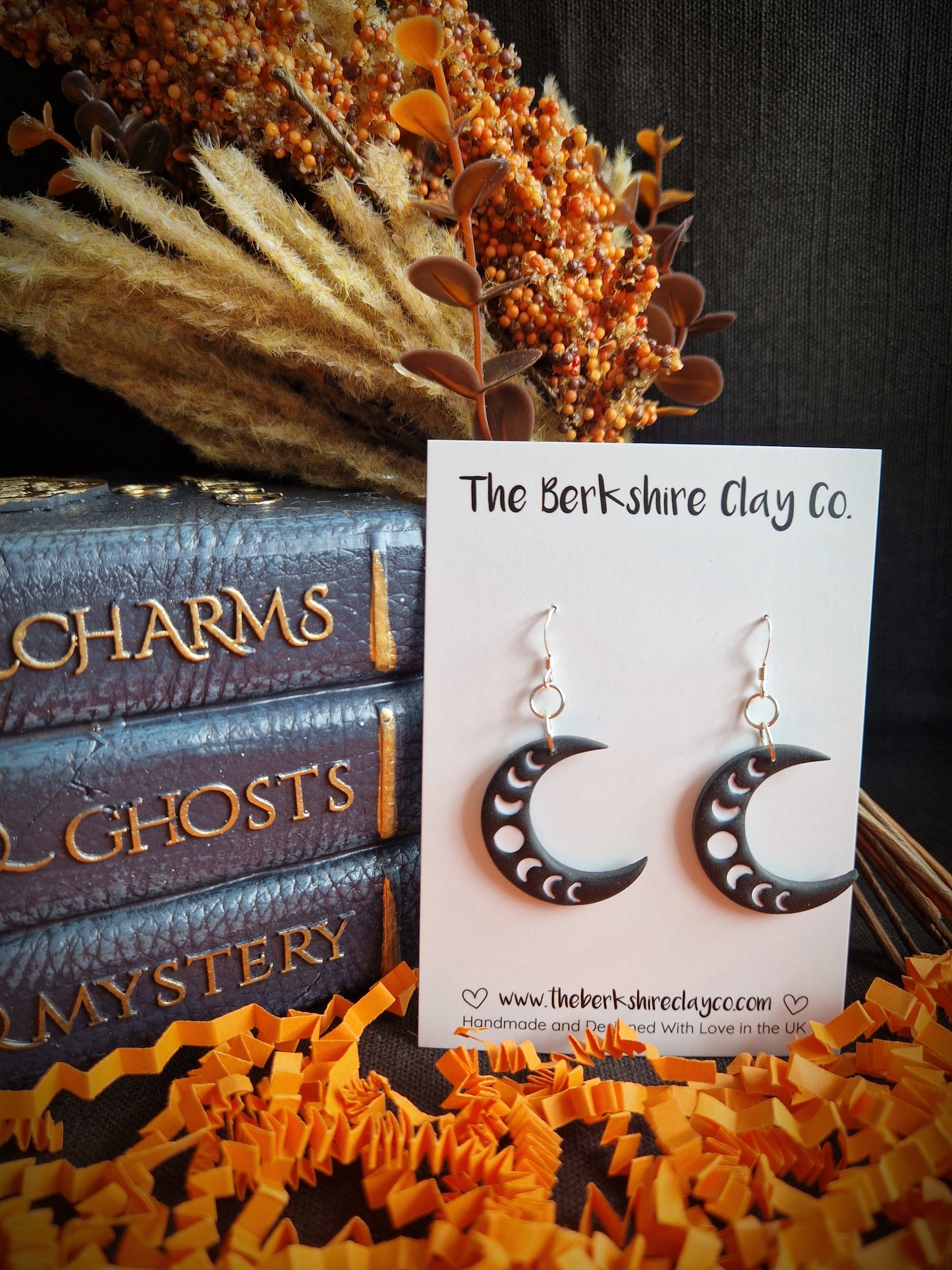 Large Moon & Phases Dangle Earrings