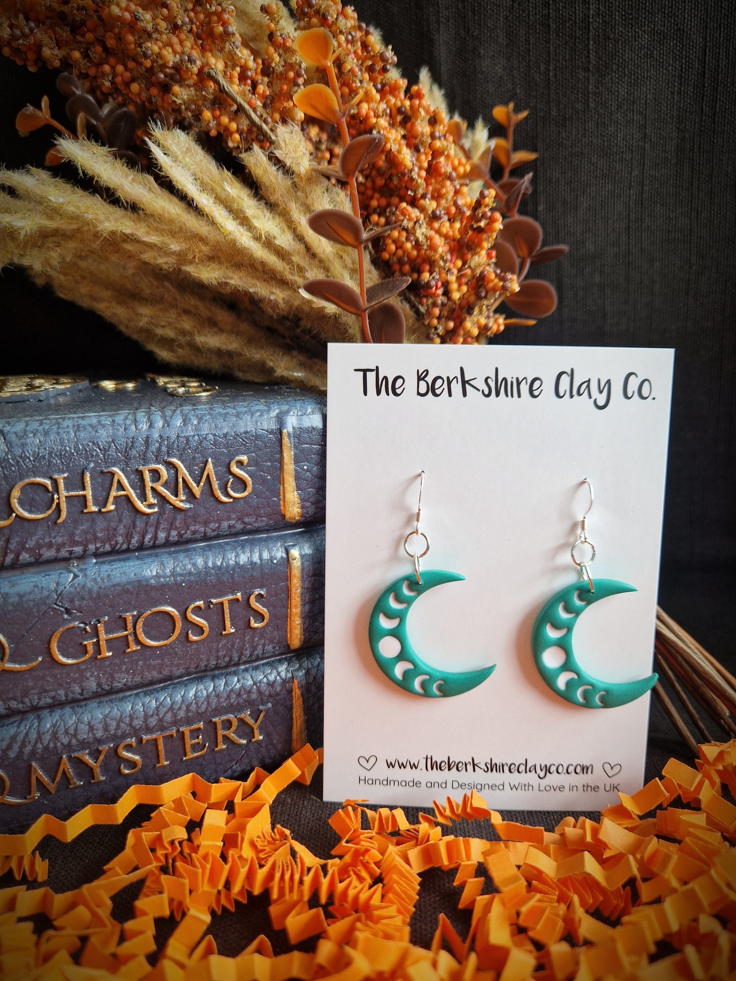 Large Moon & Phases Dangle Earrings