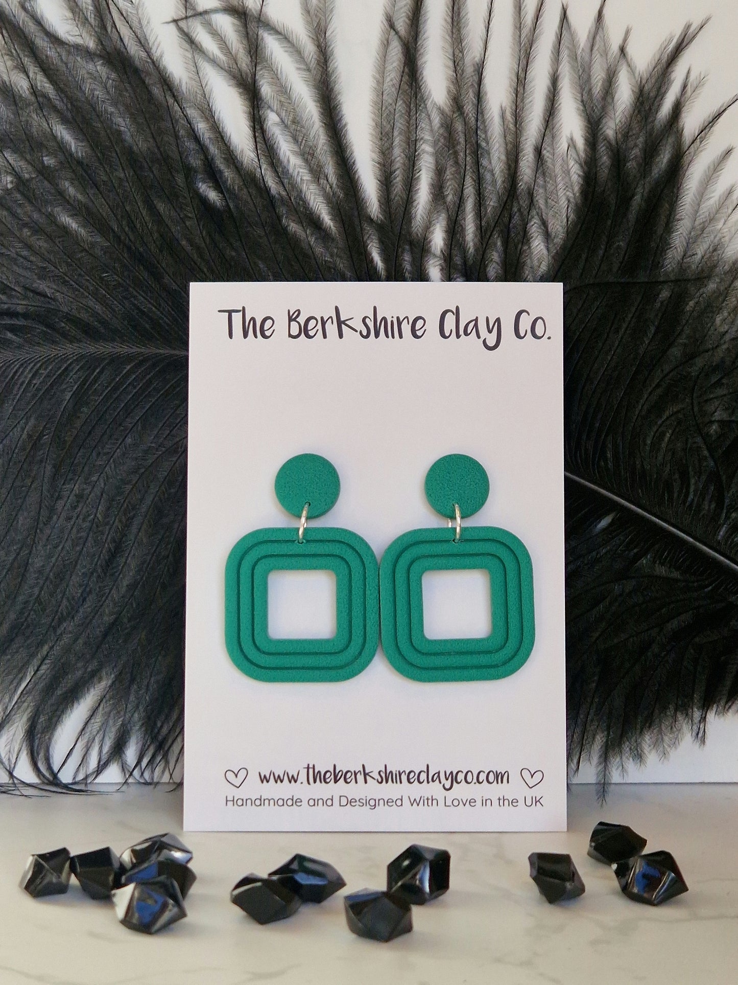 Nested Square Stud Dangle Earrings