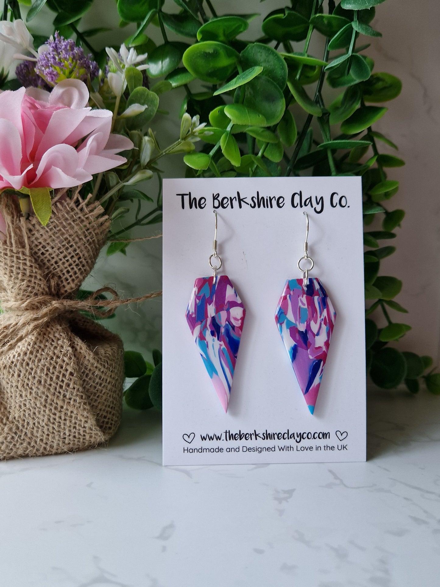 Multi Coloured Diamond Dangle Earrings