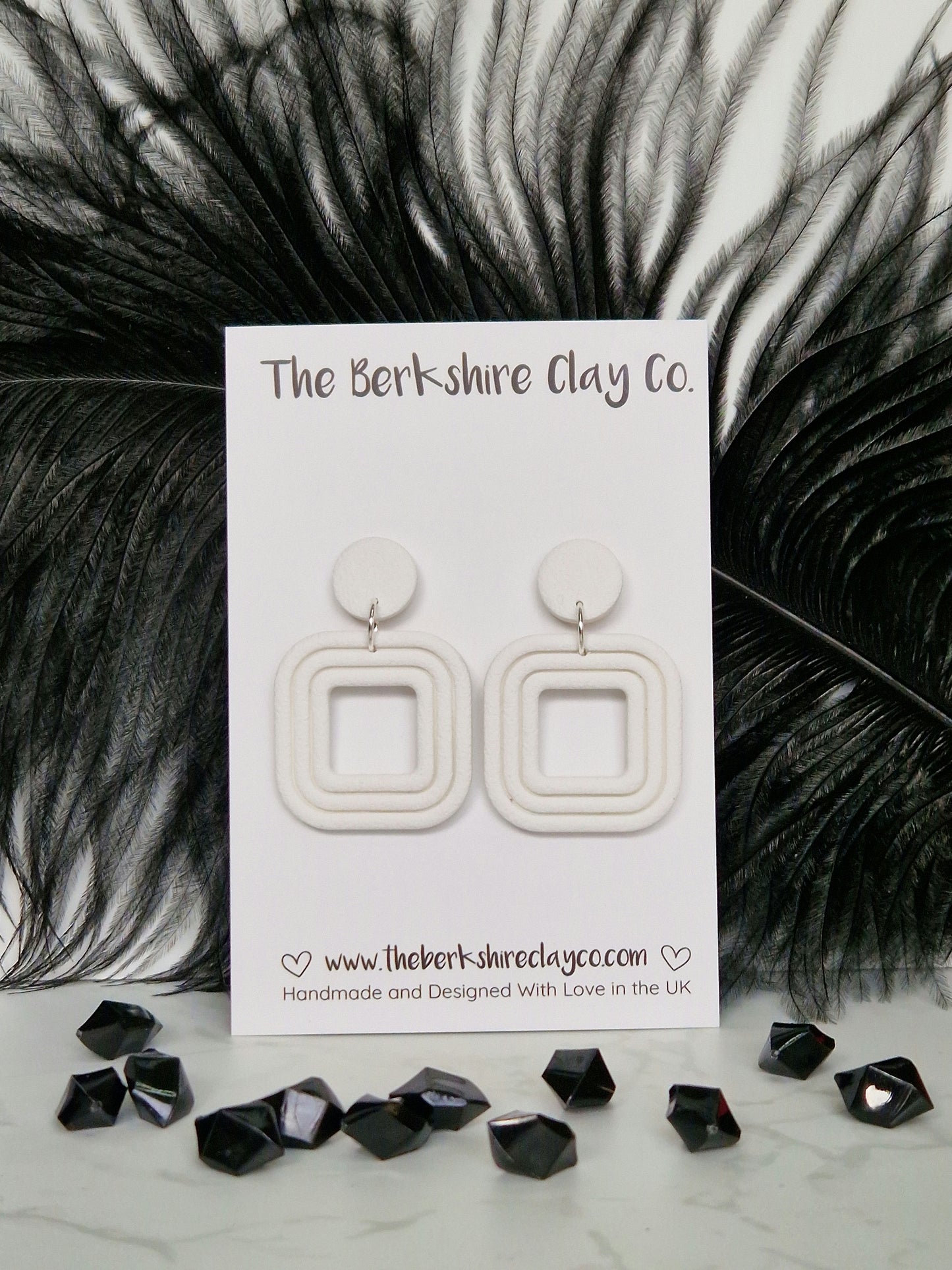 Nested Square Stud Dangle Earrings