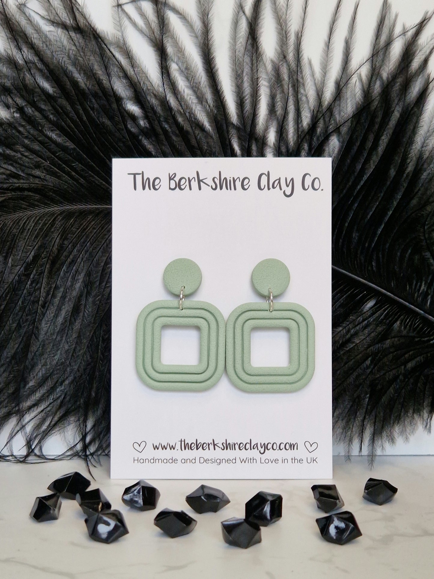 Nested Square Stud Dangle Earrings