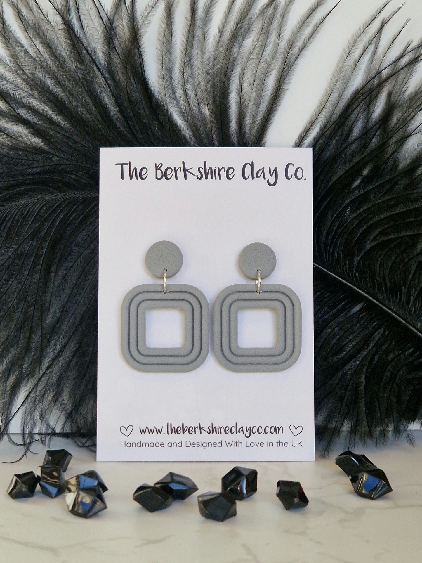 Nested Square Stud Dangle Earrings