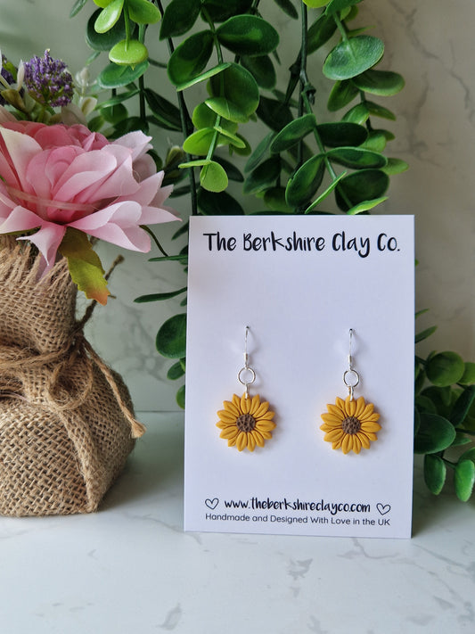 Small Sunflower Dangle Earrings