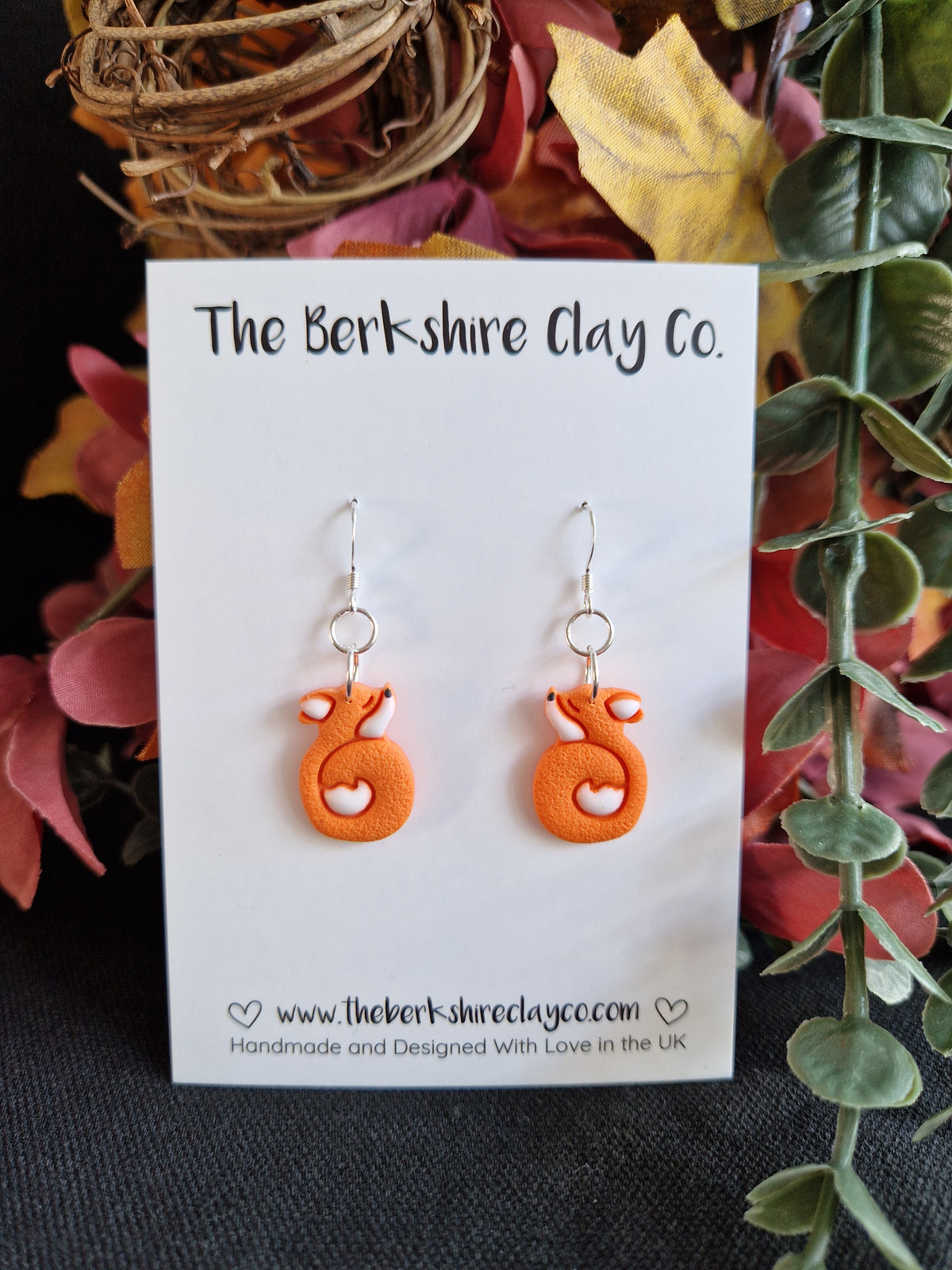 Curled Fox Dangle Earrings