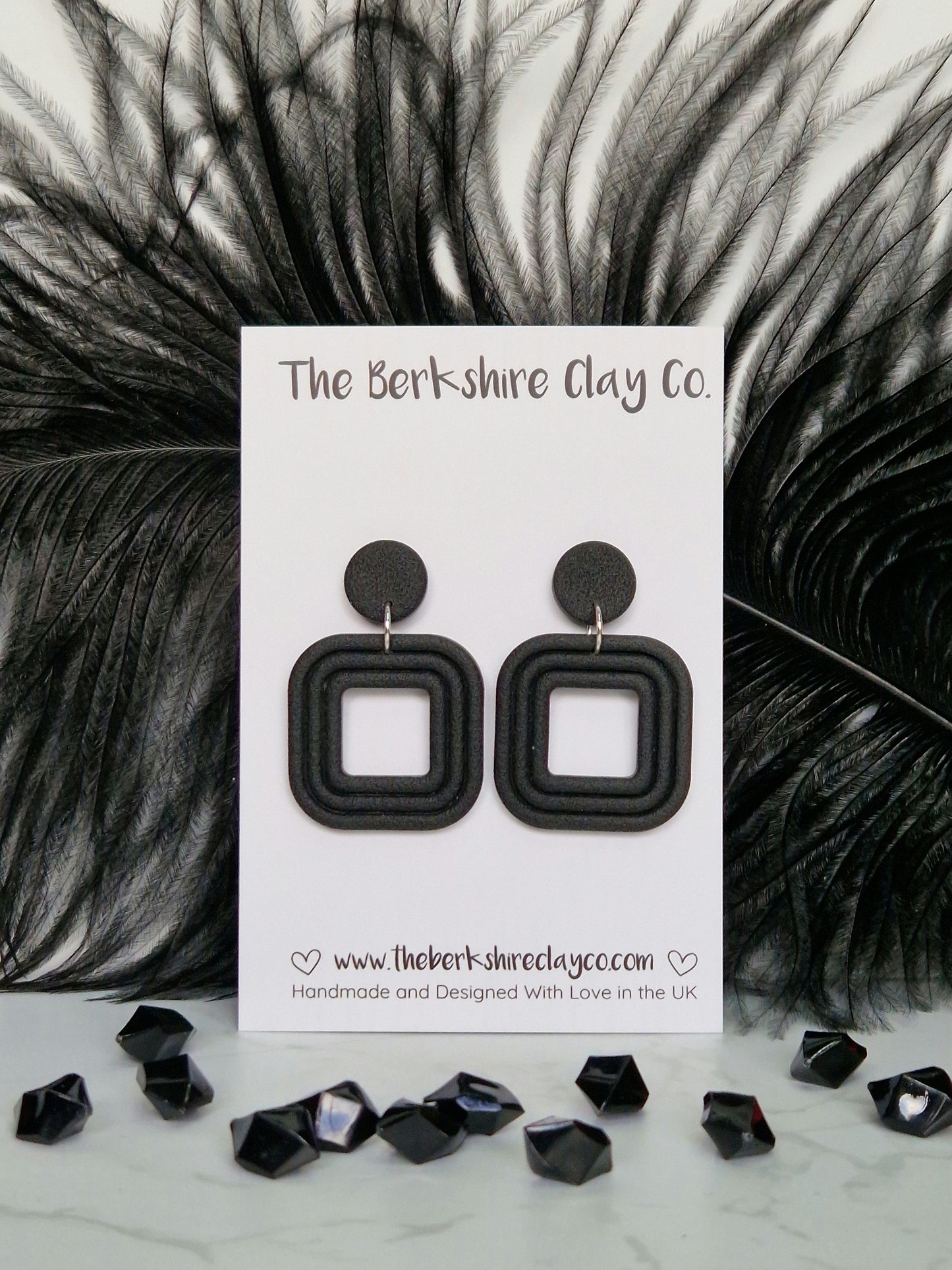 Nested Square Stud Dangle Earrings