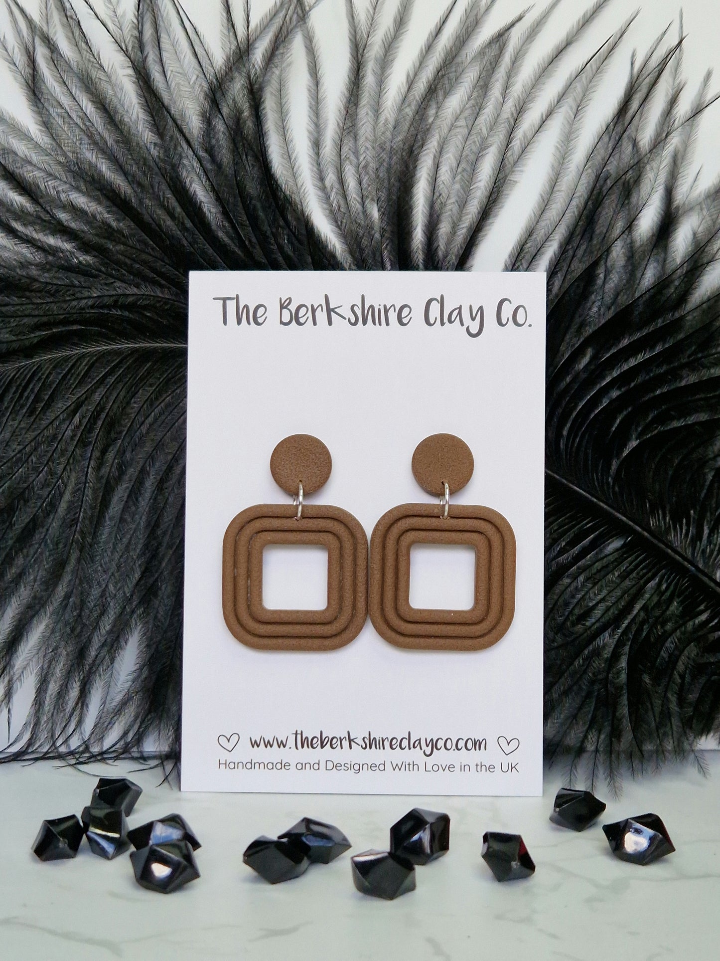 Nested Square Stud Dangle Earrings