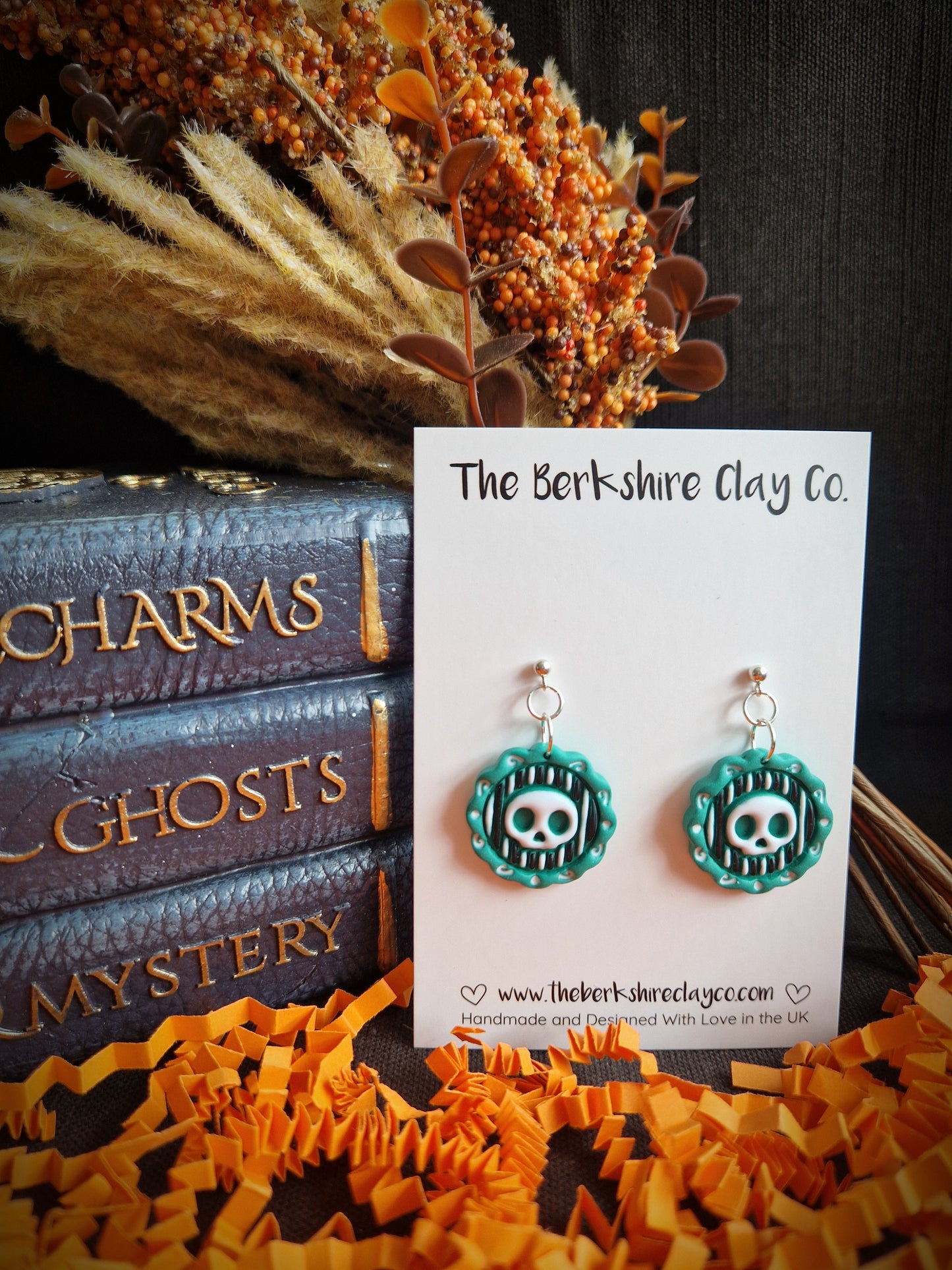 Skull Charm Dangle Earrings