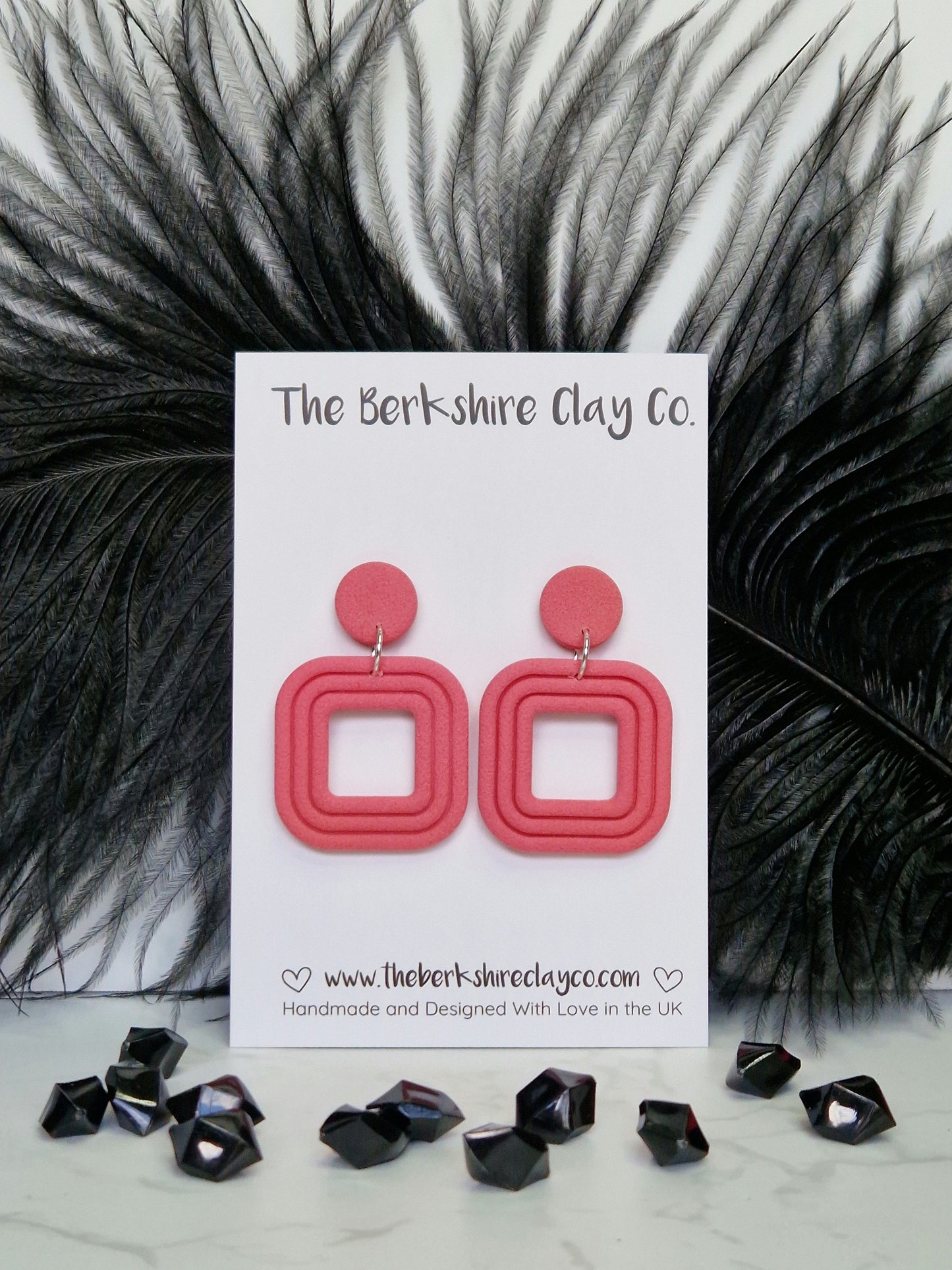 Nested Square Stud Dangle Earrings